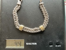 David Yurman Mans Double Wheat Silver 18K Yellow Gold Bracelet