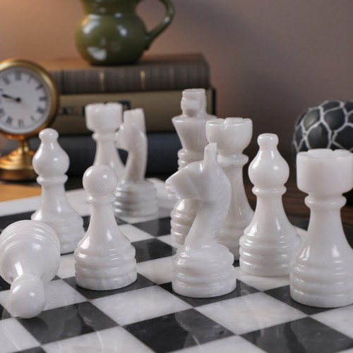 Handmade black white chess - ,