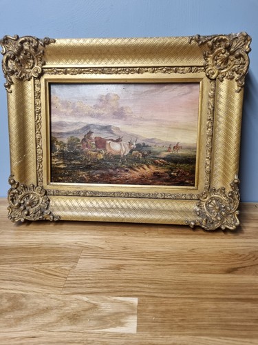 Antique oil painting c1850 - ,