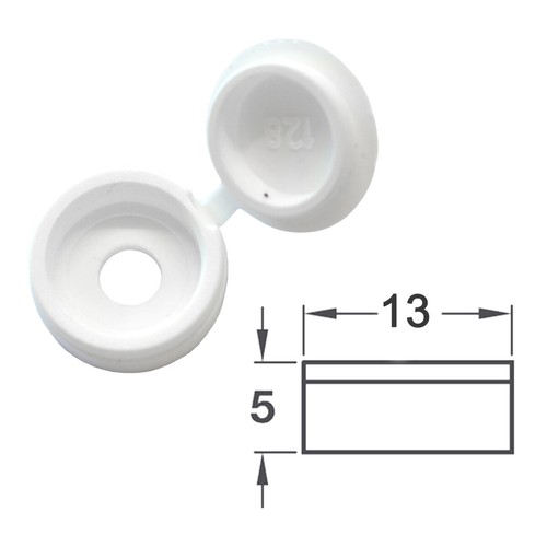 White plastic hinged - white, screw