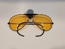 1970's 62MM VINTAGE B&L RAY-BAN BLACK AMBERMATIC OUTDOORSMAN AVIATOR SUNGLASSES