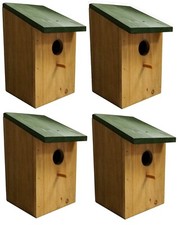 4 x Wooden Bird Nesting Box