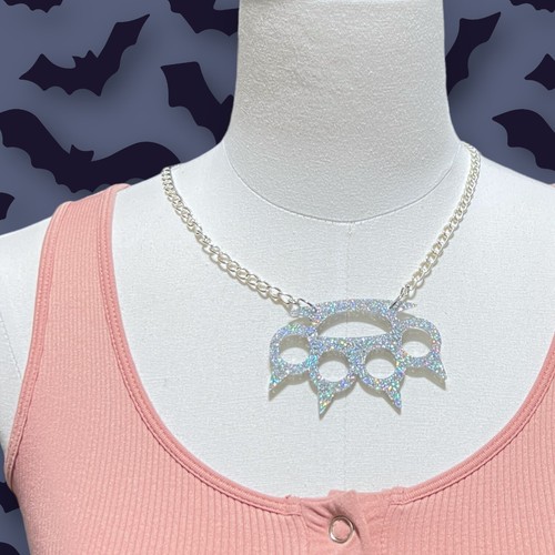 Brass knuckles necklace y2k - knuckles,