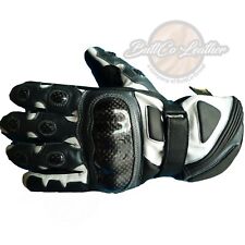 BIKER MOTORBIKE MOTORCYCLE TRACK DAYS COWHIDE LEATHER ARMOURED GLOVES