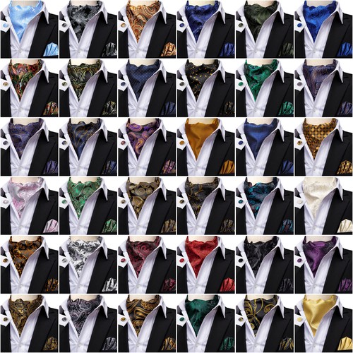 Men floral jacquard ascot - floral,