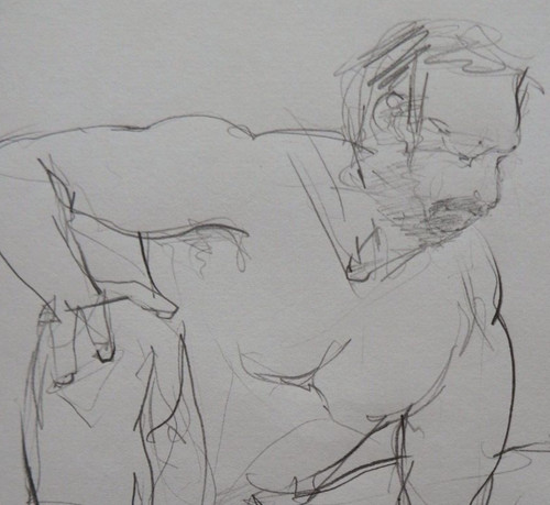 Male nude pencil - , drawing