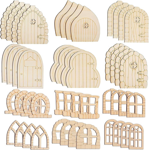 48pcs fairy doors - fairy, unpainted