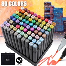 80 Colors Dual Tip Twin Marker Pens Set Artist Sketch For COPIC Markers Drawing