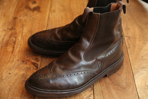 Trickers brown leather chelsea - leather,