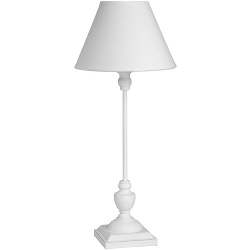 Slim table lamp white wooden - white,