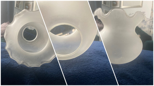 Vintage frosted glass - , lamp