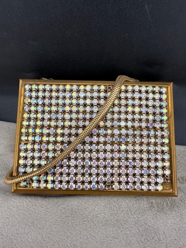 Vintage brass purse rhinestone - vintage,