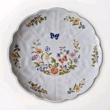 Aynsley Cottage Garden Bone China cake Plate flowers and butterfly England 