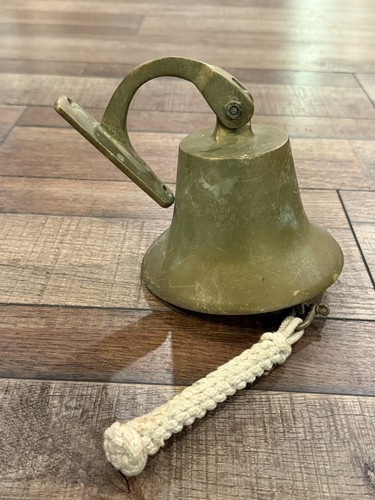 Vintage heavy solid brass ship - heavy,