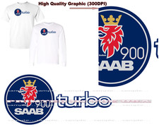Saab Turbo Engine 900 Classic Model Logo DigiRods Cartoon Car T Shirt S-5X