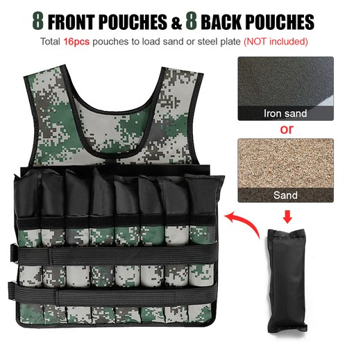 Adjustable weighted vest 20kg - weighted,