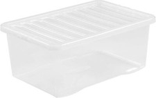 Plastic Storage Boxes Wham 45 Litre Clear Storage Bin With Lid - Pack Of 5