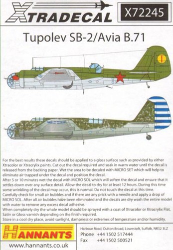 Xtradecal 72245 tupolev - xtradecal,