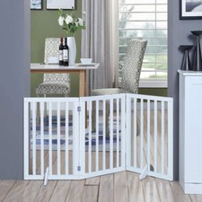 3Panel Baby Safety Fence Dog Gate Wooden Pet Cat PlayPen Barrier w/ Support Feet