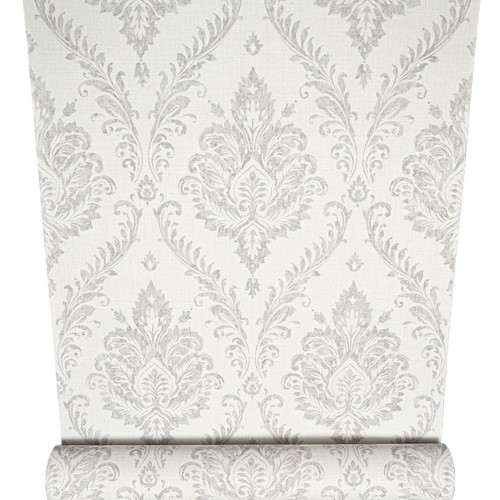 Grey floral damask - grey,