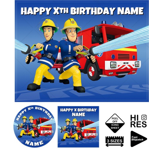 Fireman sam cake topper - fireman,