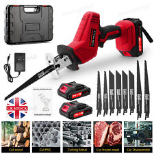 21V Cordless Reciprocating Saw + 2 Battery & Charger Recip Sabre Saw Kit Set