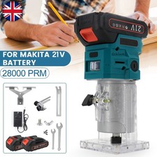 21V Cordless Wood Trimmer 1/4" Hand Palm Router Laminate Trimmer With 2 Battery
