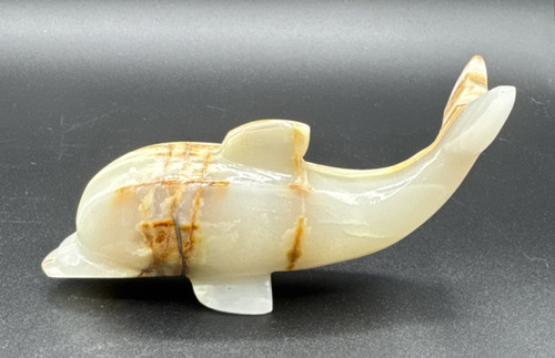 Vintage carved onyx dolphin - vintage,