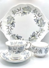 Royal Albert Bone China / Tea For One Set / Silver Maple / Vintage / VGC