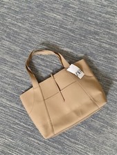 Zara Beige Faux Leather Large Tote Shopper Bag BNWT # H75