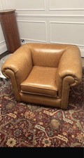 Ralph Lauren Style Tan Leather Club Chair 