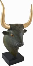 Minoan Bull Bronze Head statue
