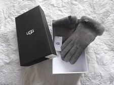 UGG Shorty Glove Leather Trim Metal Size S - New in presentation box