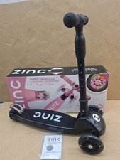 Zinc T Motion 3 Wheel Light Up Foldable Kids Scooter Black Adjustable