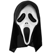 SCREAMER MASK SCREAM WHITE BLACK GHOST FACE HORROR HALLOWEEN FANCY DRESS MASK