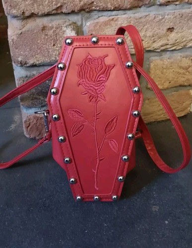 New faux leather red - , coffin