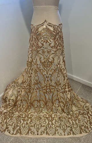 Gold 4way stretch sequins - 4way,