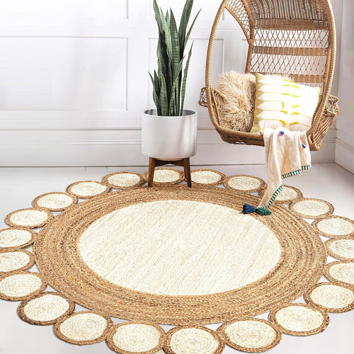 Skye two tone jute - skye, circle