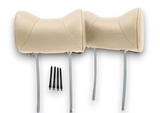 Headrests Front with Mounting Parchment Faux Leather for Mercedes W107 W114