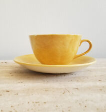 Poole Pottery Yellow "Fresco" by Rachel Barker Coffee Cup and Saucer