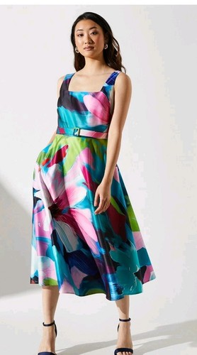Coastbelted printed midi - printed, dress