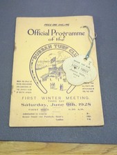 Durban Turf Club Race Card with Lady's ticket badge June 9th 1928