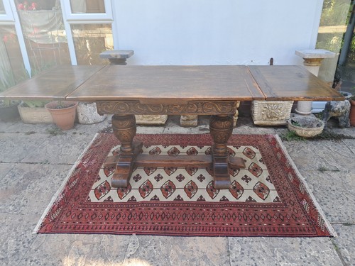 Antique refectory draw leaf - refectory,