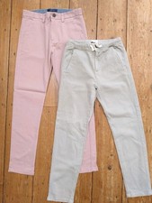 Kids boys Next Zara Trousers Bundle X2 Age 9,  Pink Chinos, Beige Casual - VGC