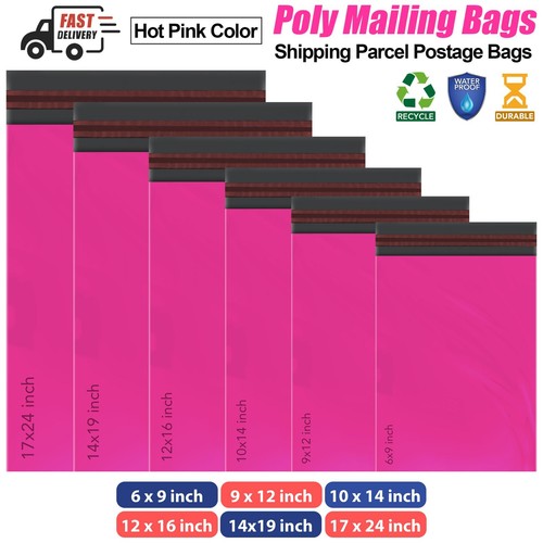Hot pink mailing bags strong - hot,