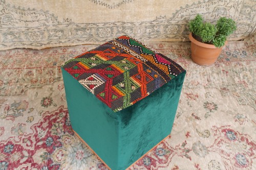 Vintage kilim pouf - pouf, –