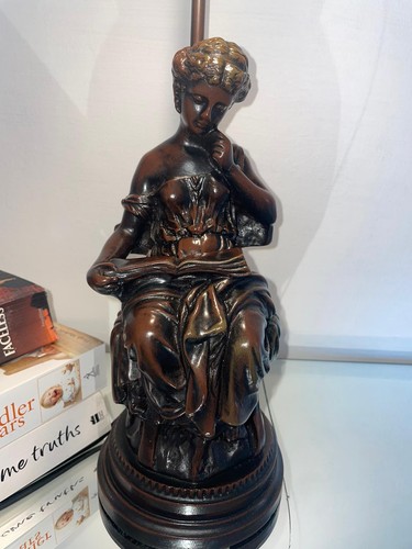Vintage lamp lady reading - lamp,