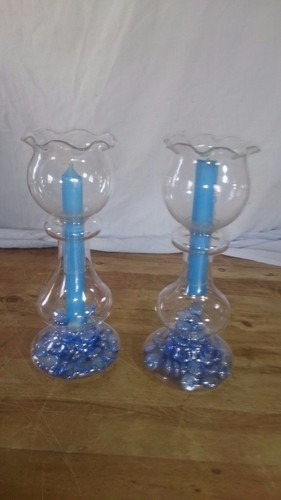 Pair long stemmed candles - candles, in