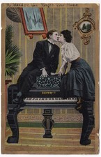 Romantic Couple Kissing on