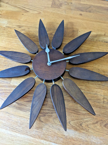 Sunburst wall clock dark - sunburst,